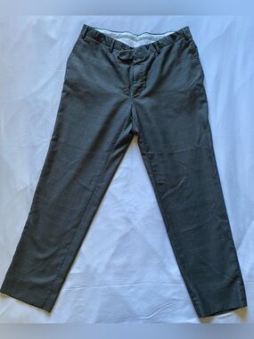 Men's Tailored Canali Dress Pants in Charcoal Gray